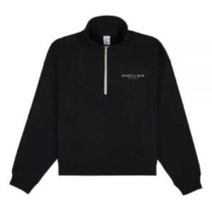Sporty & Rich | Black Half-Zip Sweater